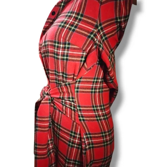 SHEIN Women's Franclia Button Down Plaid Belted Dress - Picture 8 of 12